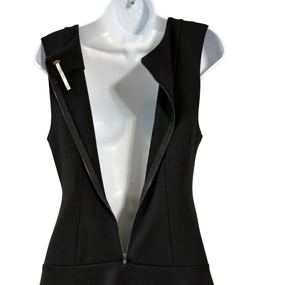 Free People Women Dress Size S Black Solid Sheath Short Sleeveless Cotton Casual - Picture 4 of 9